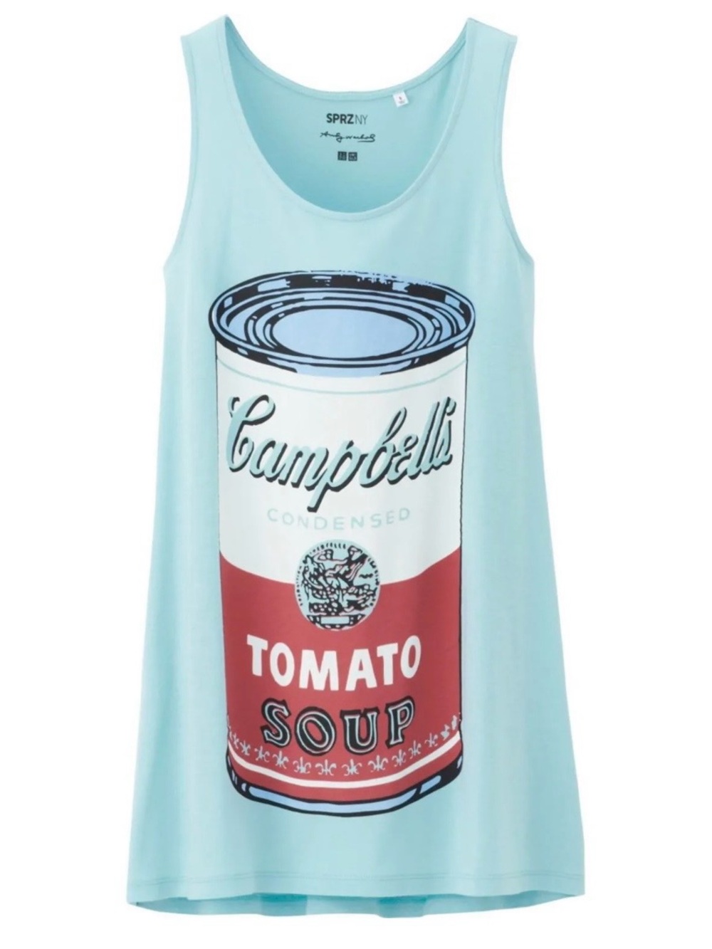 Uniqlo x Andy Warhol Campbell’s soup light blue sleeveless tank top size XS